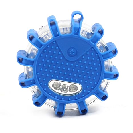 LED Batterie Warnleuchte Warnblinkleuchte mit Magnet und 12LEDs für Auto Notfall Pannenhilfe (blau)
