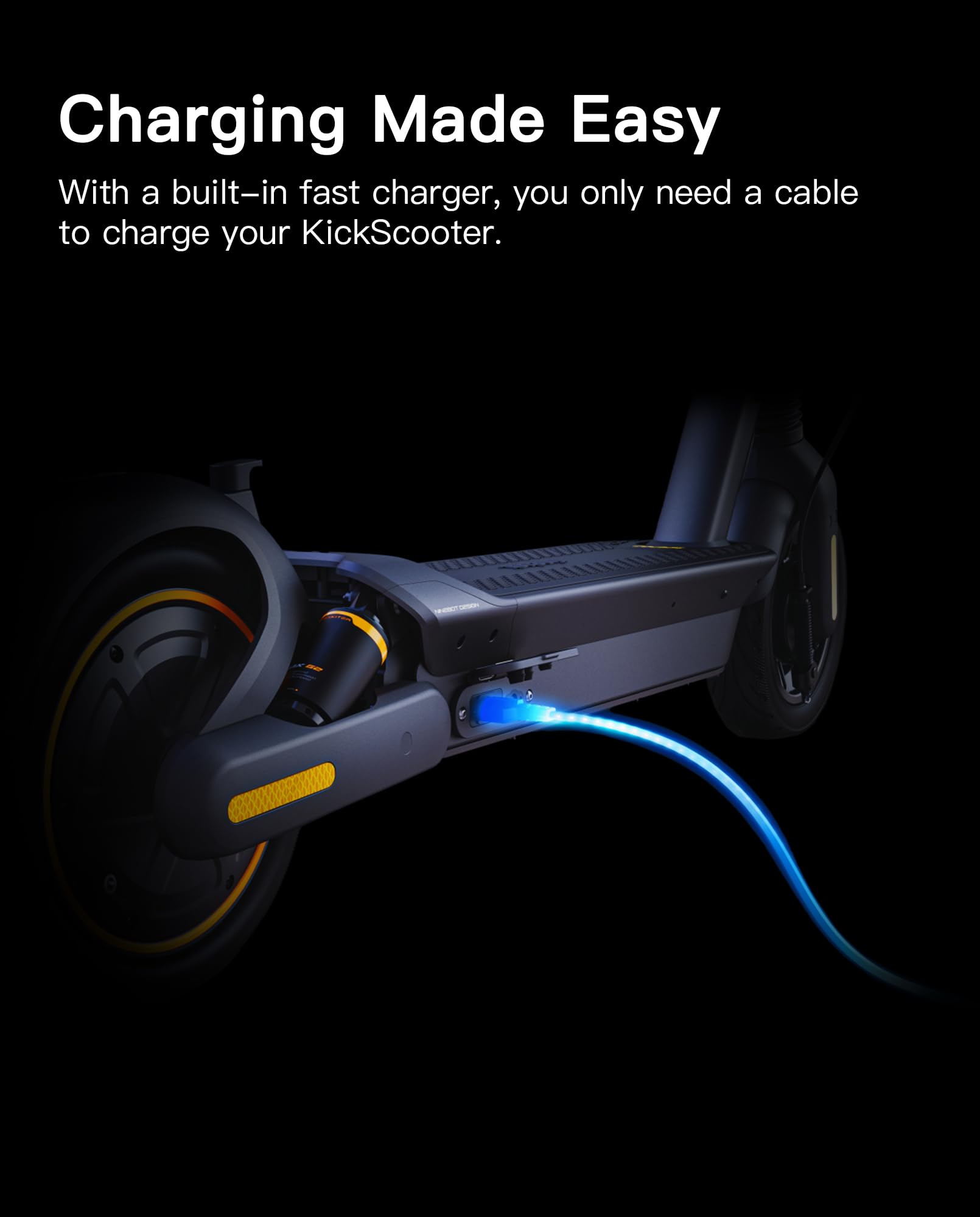 stio Fast Charging Cable Compatible with Ninebot by Segway MAX G3/G2/G30/G30P/P65/P100S/F60, 3 Prong Charging Power Cord, 10ft Power Wire Universal AC Cable US Plug Replacement Cord