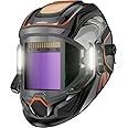 ANDELI Welding Helmet - Panoramic 180° View 3.94"X3.74",True Color Auto Darkening Welding Helmet with Light, 4 Arc Sensor, 4/5-8/9-13 Type-C Charging Moner LED
