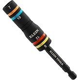 Klein Tools 651MQS Impact-Rated Quad Socket Set, 4-in-1 Flip Socket Driver, Color-Coded, Heavy-Duty Multi Tool, 1/4-Inch Drive, Metric 7mm, 8mm, 10mm, 12mm, 3-1/2-Inch Extension Shaft