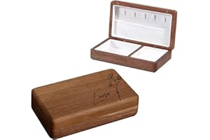 Personalized Wooden Jewelry Box, Travel Jewelry Case, Large Storage, Ring Compartments, Built in Necklace Hooks, Best Gifts F