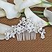 JACIYA Pack of 4 Bridal Wedding Hair Comb Overtone Rose Gold Crystal Rhinestones Pearls Women Hair Side Combs Bridal Head Pin Headpiece