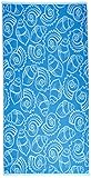 Arus Jacquard Woven Turkish Terry Cotton Beach Towel, Shells, Blue, 28x55