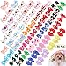 Comsmart 60Pcs Dog Bows, 30 Pairs Yorkie Dog Puppy Hair Bows with Rubber Bands & Rhinestone Pearls & Handmade Lace Fabric, Cute Pet Small Dog Hair Bowknot Topknot Grooming Accessories primary