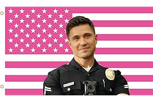 MAGJIUKE Tim Bradford American The Rookie Flag Wall Tapestry,Pink Eric Winter Wall Hanging Decor for Bedroom,3x5 Ft