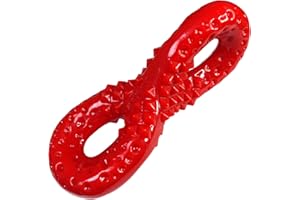 VANFINE Dog Bones for Aggressive chewers Dog Toys for Large Fun Design Bone Interactive Tough Dog chew Toys for Large Breed Indestructible Small Medium (Medium up to 35 lbs., Red)