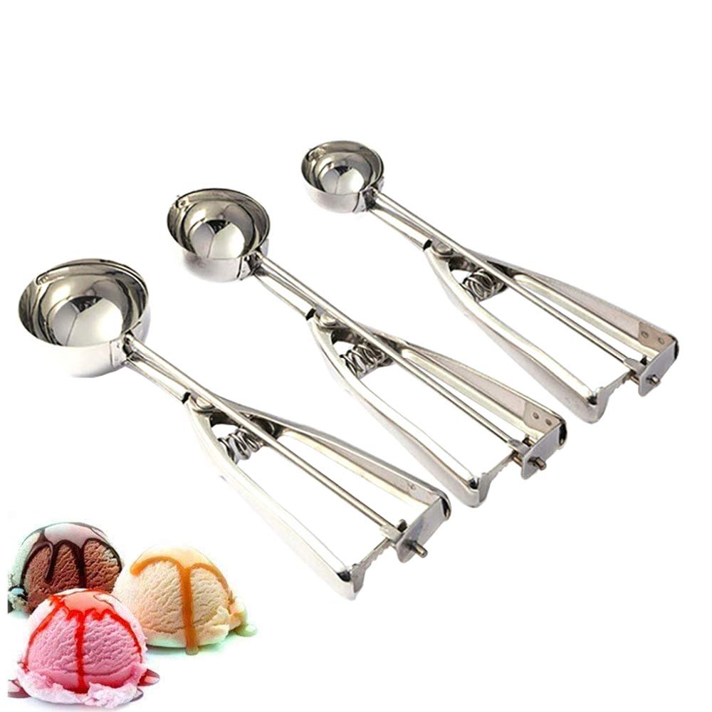 Cookie Scoop Set, Ice Cream Scoop Set, 3 PCS Cookie Scoops for Baking Include Large-Medium-Small Size, Perfect for Cookie, Ice Cream, Cupcake, Muffin, Meatball