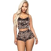 AWIBMK Women's Velvet 2 Piece Outfit Spaghetti Strap Sleeveless Crop Top Camisole and Shorts Pajamas Set Sleepwear Nightwear