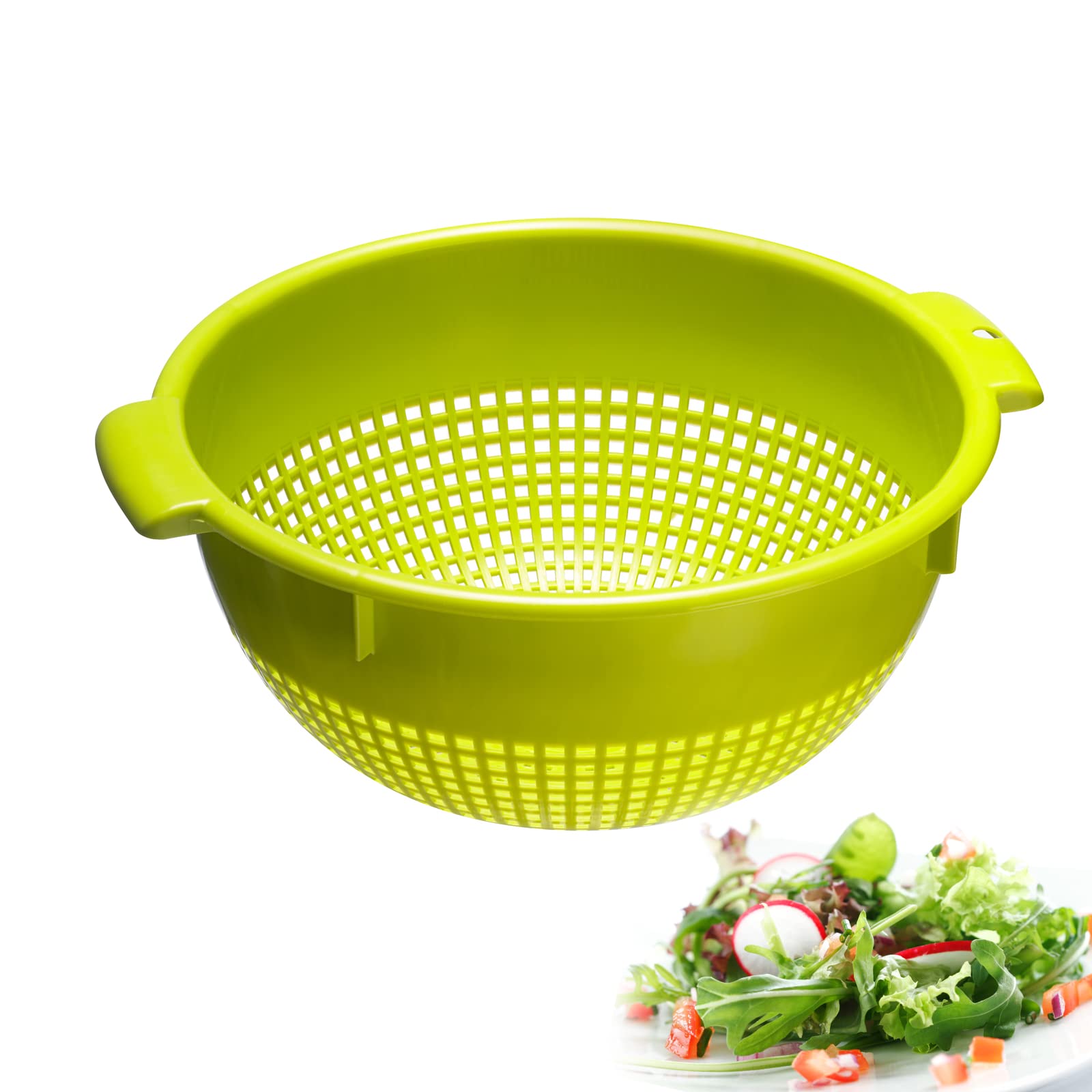 Westmark Strainer/Colander, With Recessed Handles And Pot Catches, Plastic, Green, 2126221A