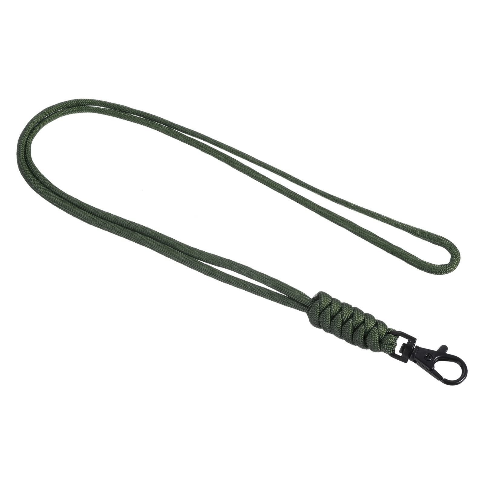 PATIKIL Paracord Lanyard with Lobster Clasp 19 Inch, Necklace Keychain Cord Metal Hook Strap for Keys Whistle Badge Holder, Green