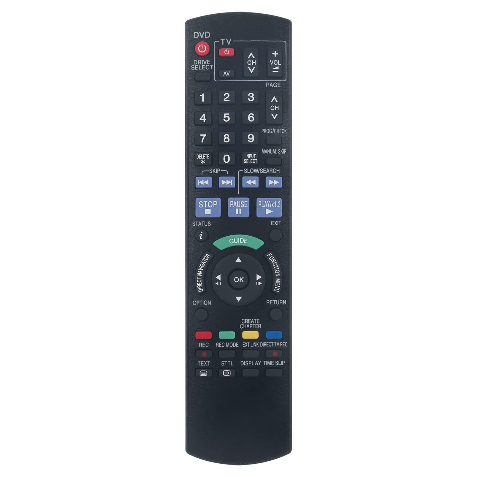 ALLIMITY N2QAYB000127 Remote Control Replace fit for Panasonic DVD Player DMR-EX77 DMR-EX87 DMR-EX78 DMR-EX88 DMR-EX768 DMR-EX77EB DMR-EX78EG DMR-EX768EBK DMR-EX78EB DMR-EX88EB