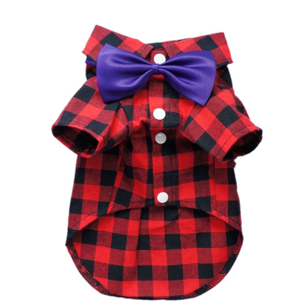 Handsome Casual Dog Plaid Shirt Gentle Dog Western Shirt