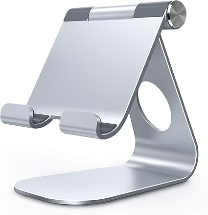 Amazon タブレット スタンド アルミ ホルダー 角度調整可能 Lomicall Stand 卓上縦置きスタンド タブレット置き台 デスク台 立てる 設置 Aluminium テレワーク 在宅 ワーク Zoom 会議 タブレット対応 4 13 ミニ エア プロ12 9インチ Mini Air 1