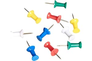 Amazon Basics Push Pins Tacks, Assorted Colors, Steel Point, 200-Pack
