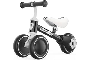 allobebe Baby Balance Bike, Cute Toddler Bikes 12-36 Months Gifts for 1 Year Old Girl Bike to Train Baby from Standing to Running with Adjustable Seat Silent & Soft 3 Wheels