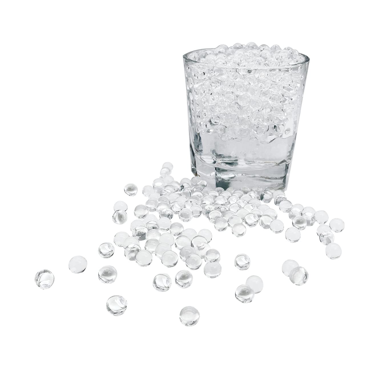 KONFEN Water Beads 20000Pcs Water Gel Soil, Clear Water Balls Jelly Crystal Beads Gel Ball Water Absorbing Beads for Vases, 100g 7-8mm Water Orbs Vase Fillers for Home Decorations (Clear)