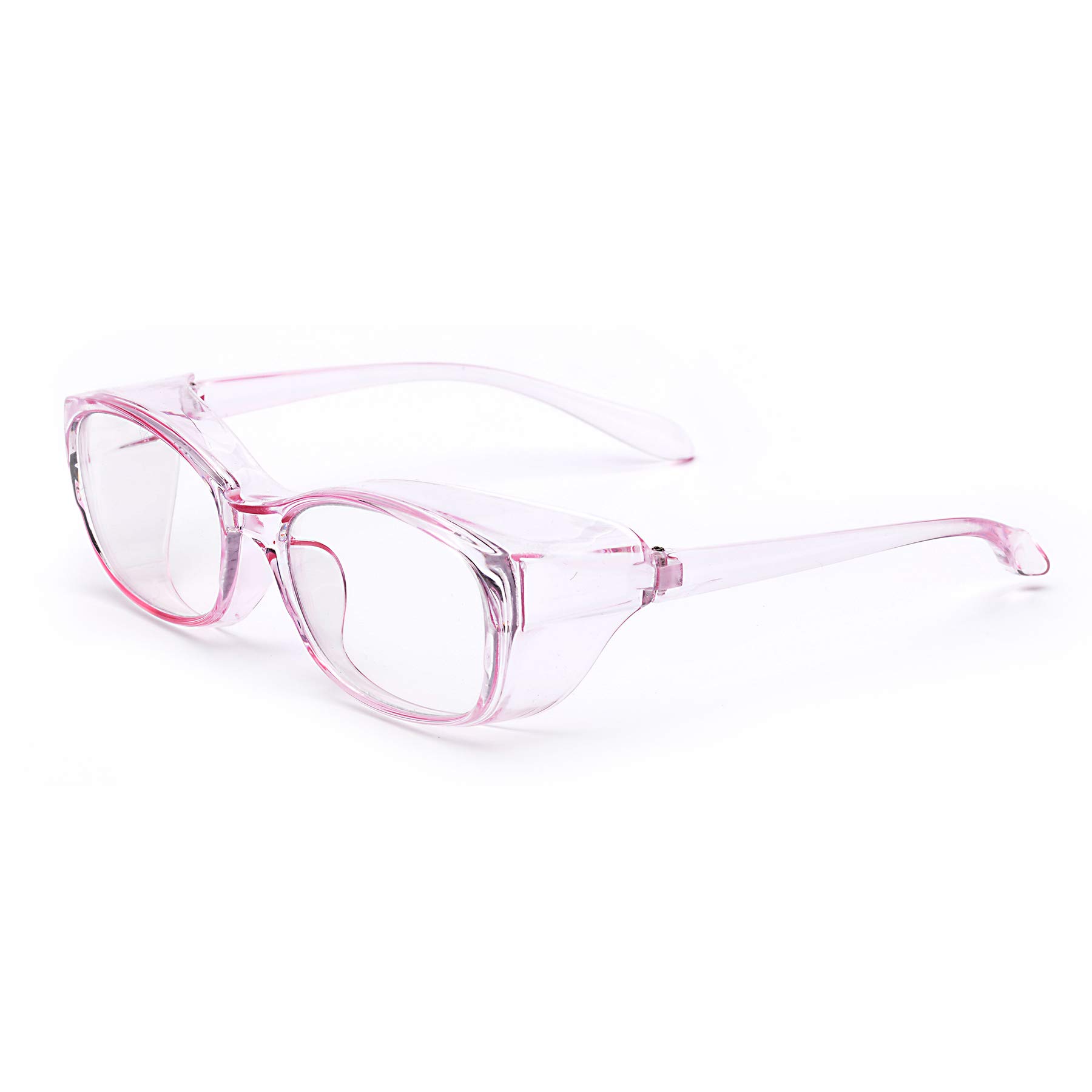 ZUVGEES Anti-Fog Safety Glasses for Men and Women with Blue Light Blocking Lens and Permanent Side Shields,Wrap-Around Goggles UV Protection-Look Like Regular Glasses (Lavender)