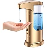 AMIR 12.5oz Touchless Automatic Soap Dispenser, Battery Operated Automatic Liquid Hand Soap Dispenser, Adjustable Volume, Water-Resistant for Kitchen and Bathroom