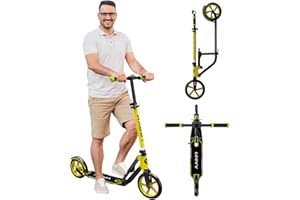 LEEYV Adult Scooter - Folding, Adjustable Height, Big Wheels, Lightweight All-Aluminum Frame | Suitable for Teens 12+ | 265lbs Weight Limit