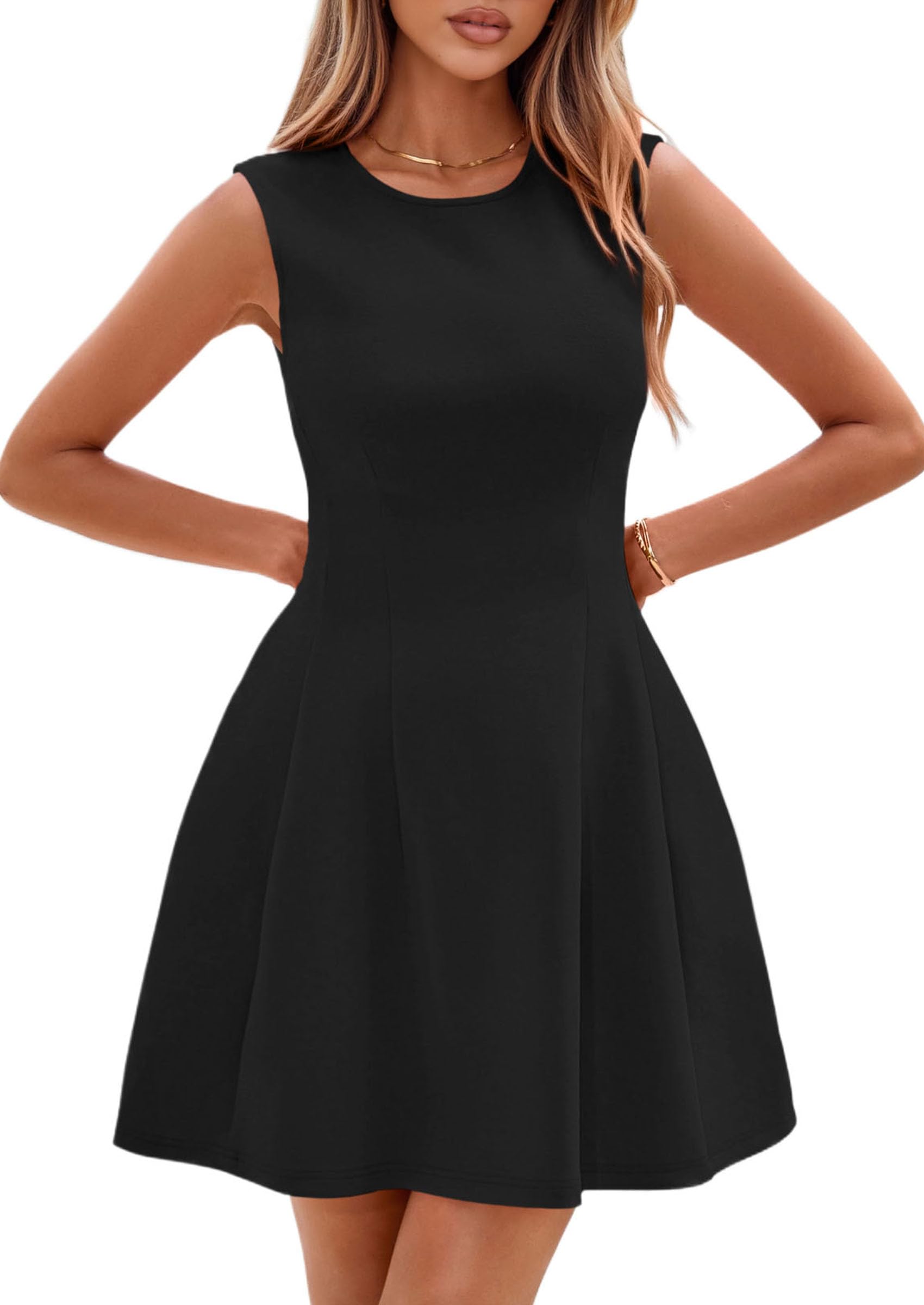 PRETTYGARDEN Summer Dresses for Women 2025 Elegant Classy A Line Business Casual Work Graduation Cocktail Short Dress