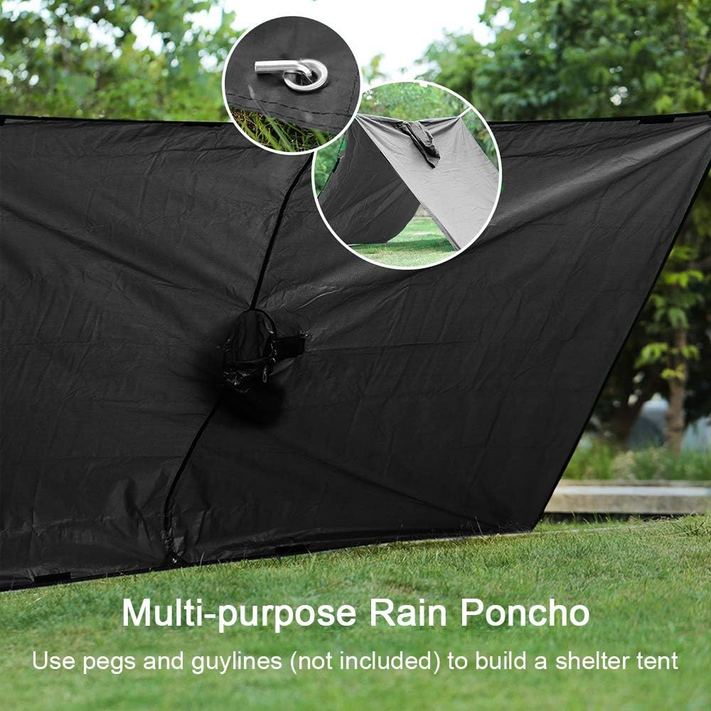 Rain Ponchos for Adults Men Women Hooded, Reusable Rain Coats for Camping: Clothing