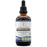 Secrets of the Tribe Periwinkle USDA Organic | Alcohol-Free Extract, High-Potency Herbal Drops | Made from 100% Certified Organic Periwinkle (Vinca Major) Dried Herb (4 oz)
