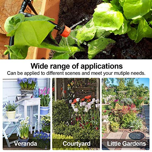 Coondmart 65ft/20M Micro Drip Irrigation Kit;DIY Patio Plant Watering Kit;Garden Irrigation System;Misting Cooling System with Mister Nozzle Sprinkler for Pots &Containers - Thumbnail 6