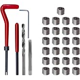 BDZMC 30PCS M6 Thread Repair Insert Kit, Metric Helicoil Kit (M6 x 1.0) | M6 x 1.0mm Thread Repair Kit Compatible Hand Tool Set, Stainless Steel Helicoil Insert Set for Car Repairing