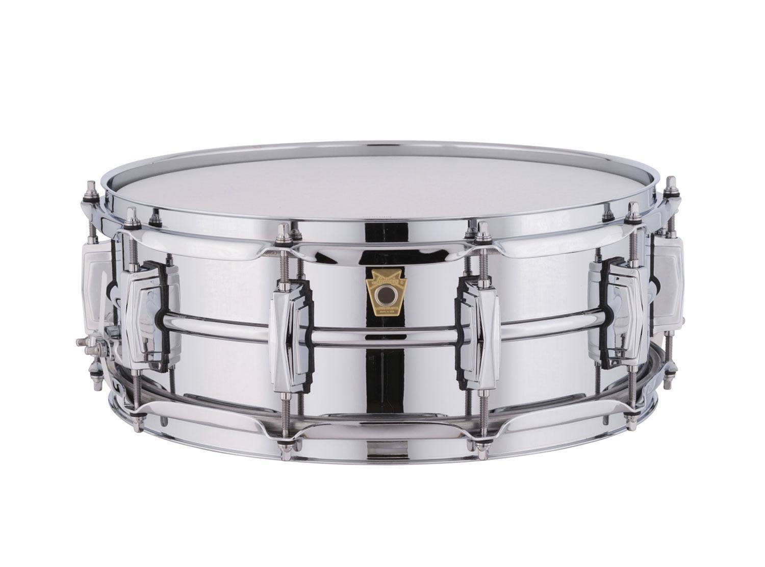 Ludwig LM400 Smooth Chrome Plated Aluminum 5 x 14 Inches Snare Drum with Imperial Lugs and Supra-Phonic Strainer