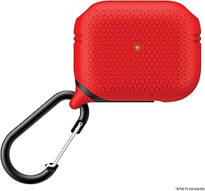 Catalyst - Premium Edition Waterproof Case for AirPods Pro, Carabiner, Compatible Wireless Charging, Retail Packaging, Flame Red