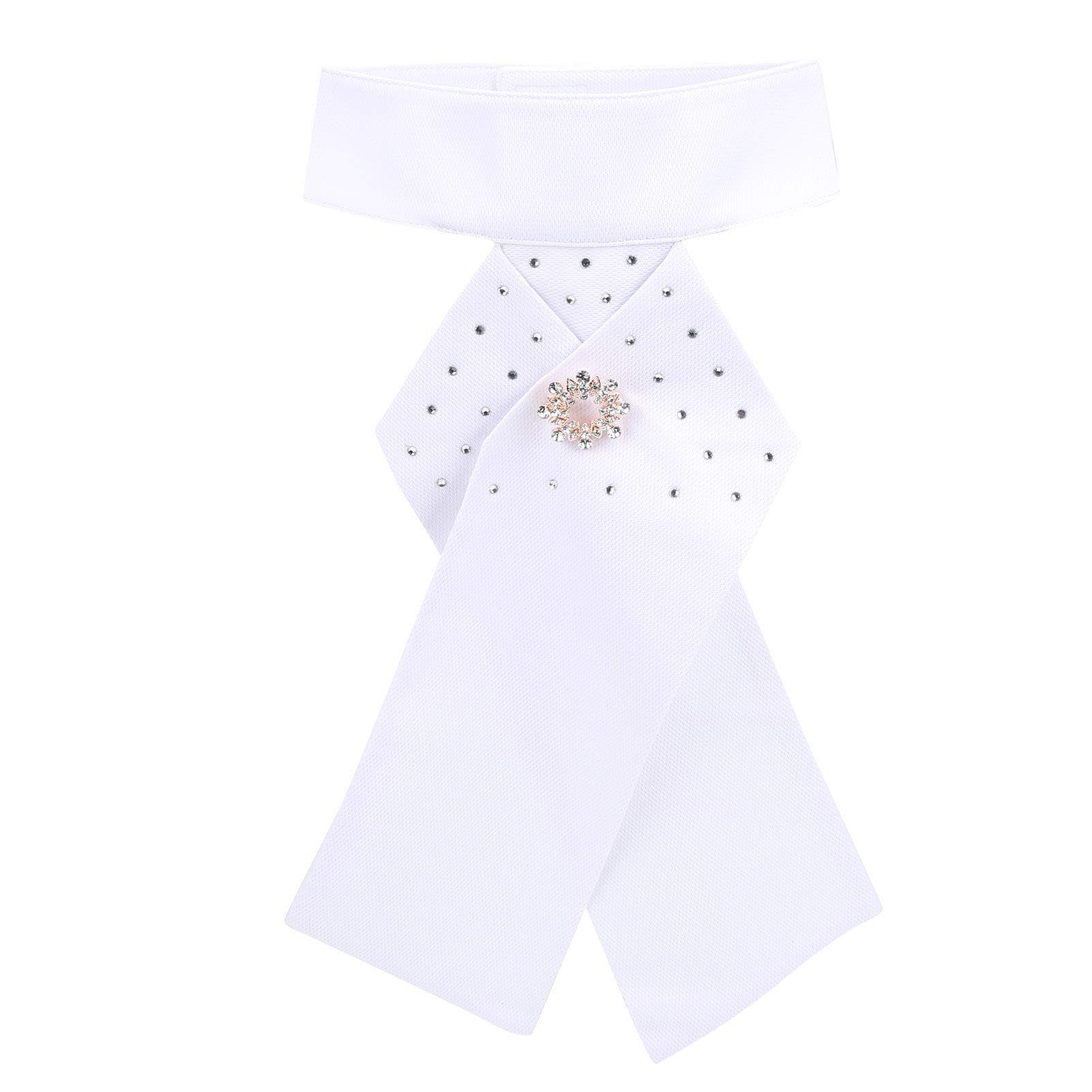 Bnineteenteam Riding Stock Tie, Soft Horse Riding Stock Tie Equestrian Pre Tied Brooch Cotton Adult Necktie Collar Equipment White
