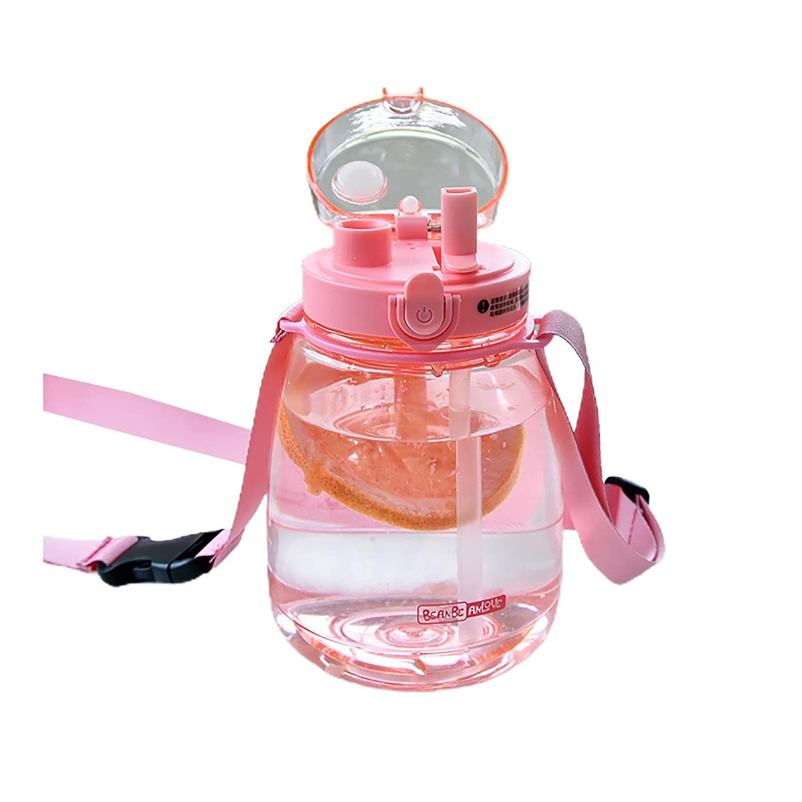 HUI JIN 1 Pc Big Water Jug With Straw Large Capacity Sports Bottle 1300ML Pink