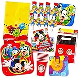 Mickey Mouse Party Supplies Ultimate Set (95 Pieces) -- Party Favors, Birthday Party Decorations, Plates, Cups, Napkins, Table Cover and More!