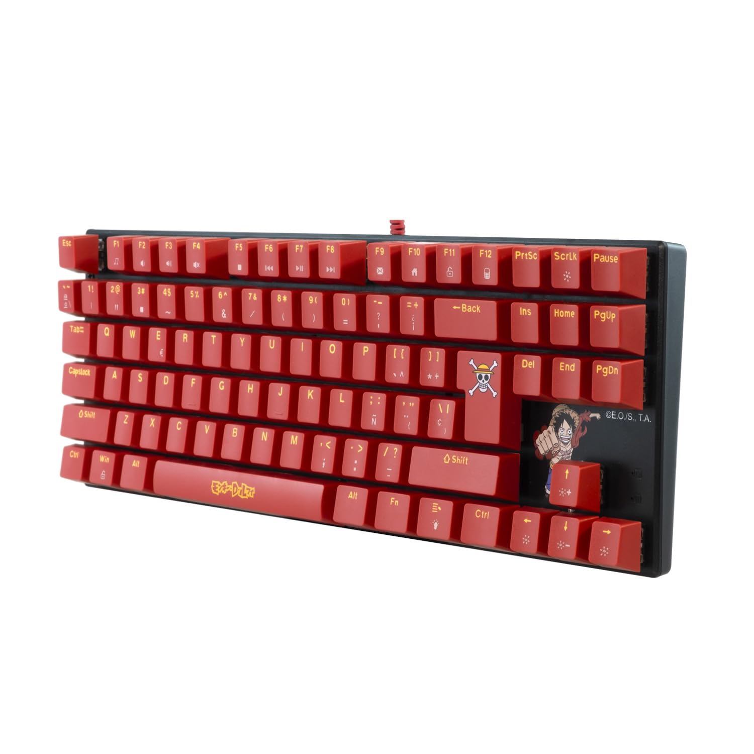 FRTEC - TKL Wired Mechanical Keyboard, One Piece Luffy, Touch Brown, Anti-Ghosting, Compatible with PC, Mac, PS5, Switch, Xbox Series X/S (QWERTY) (One Piece Keyboard)