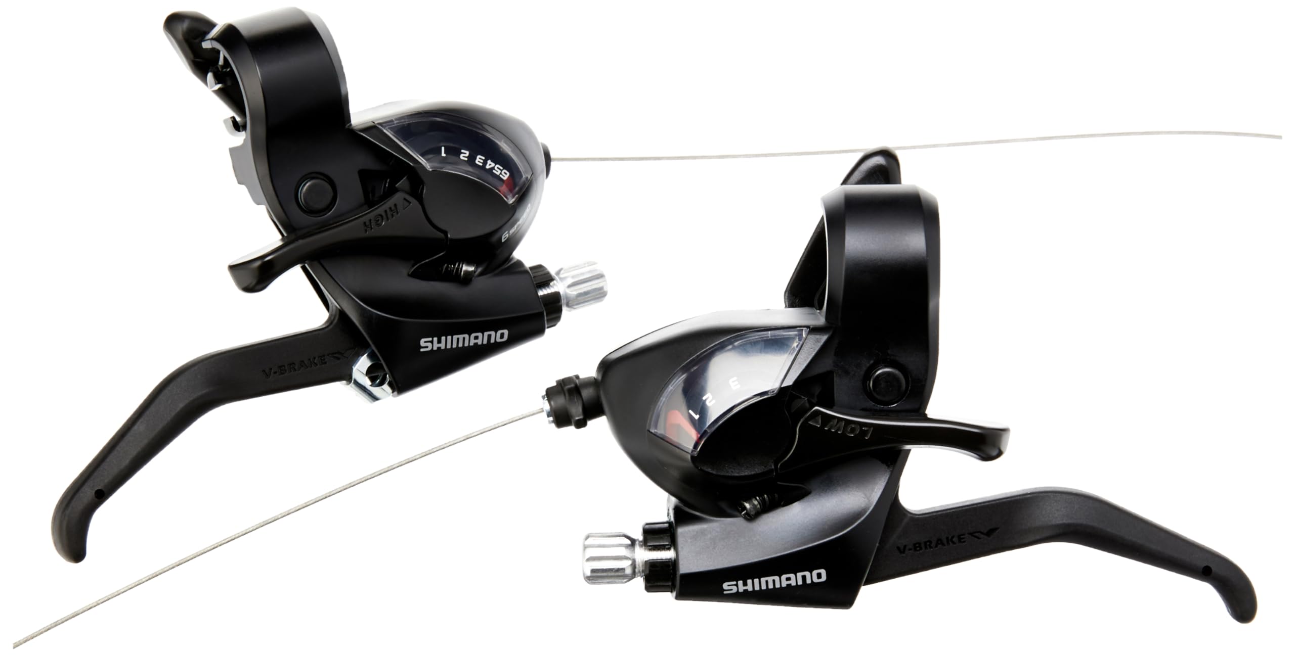 SHIMANO ST-EF41 EZ fire Plus STI Set for V-Brakes, 3x6 Speed, 2-Finger Lever, Black