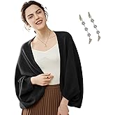 Fuxiqar Wrap Sweater for Women Warm Shawl Blanket Scarf with Sleeves Poncho Pashmina Shall with Two Shawl Clips