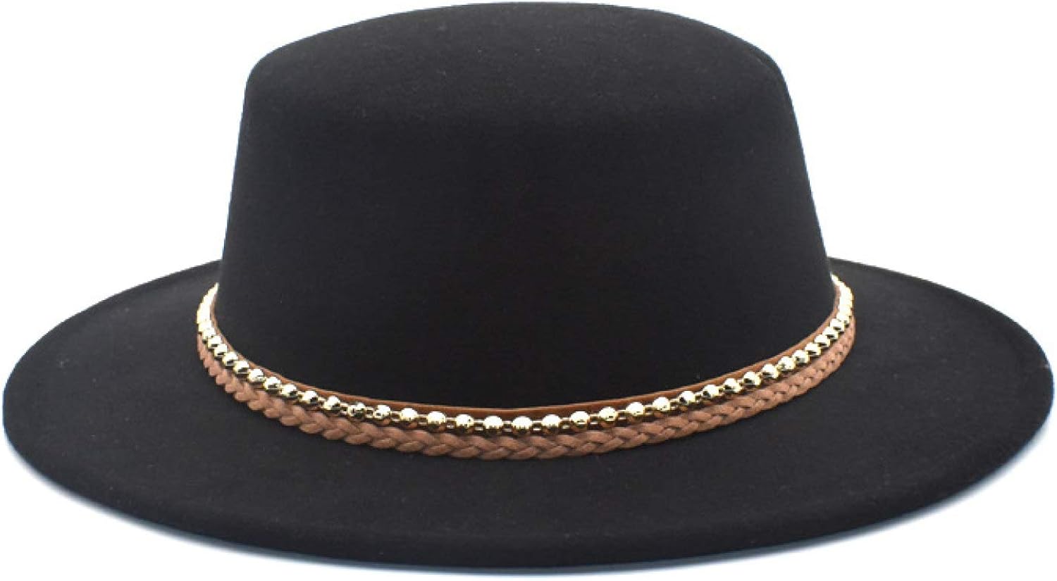 Shapeable Flat Top Fedoras Comfy Wool Wide Brim Felt Top Hat Stylish