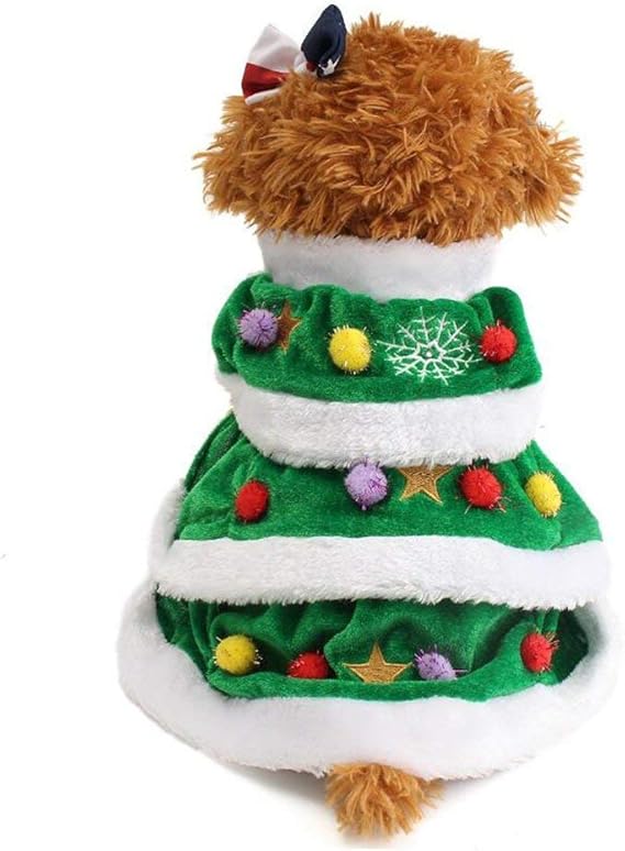 NACOCO Dog Cloak Pet Winter Clothes Christmas Tree Coat
