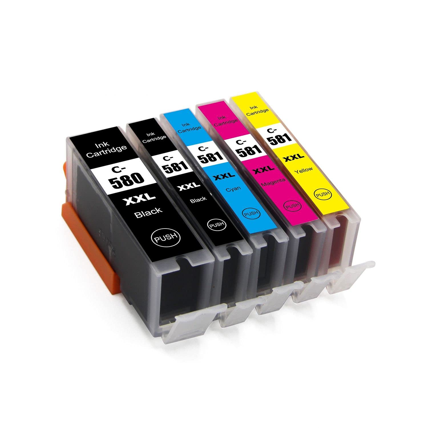 PGI-580/CLI-581 Full Set XL Ink Cartridges Compatible for Canon Pixma TR7550, TR8550, TS6150, TS6151, TS8150, TS8151, TS8152, TS9150, TS9155