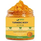 AMVital Turmeric Body Scrub, Face &amp; Body Exfoliating Scrub, 7.8 oz | Weekly polish step &bull; Shower skincare routine &bull; Soft refreshed feel