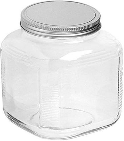 Anchor Hocking 2-Quart Cracker Jar with Brushed Aluminum Lid, Set