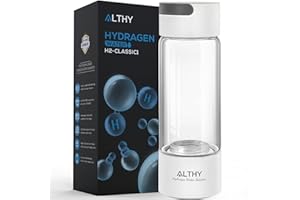 ALTHY Molecular Hydrogen Water Generator Hydrogen Water Bottle,Glass Flask, SPE PEM Technology Ionizer with Inhaler Adapter