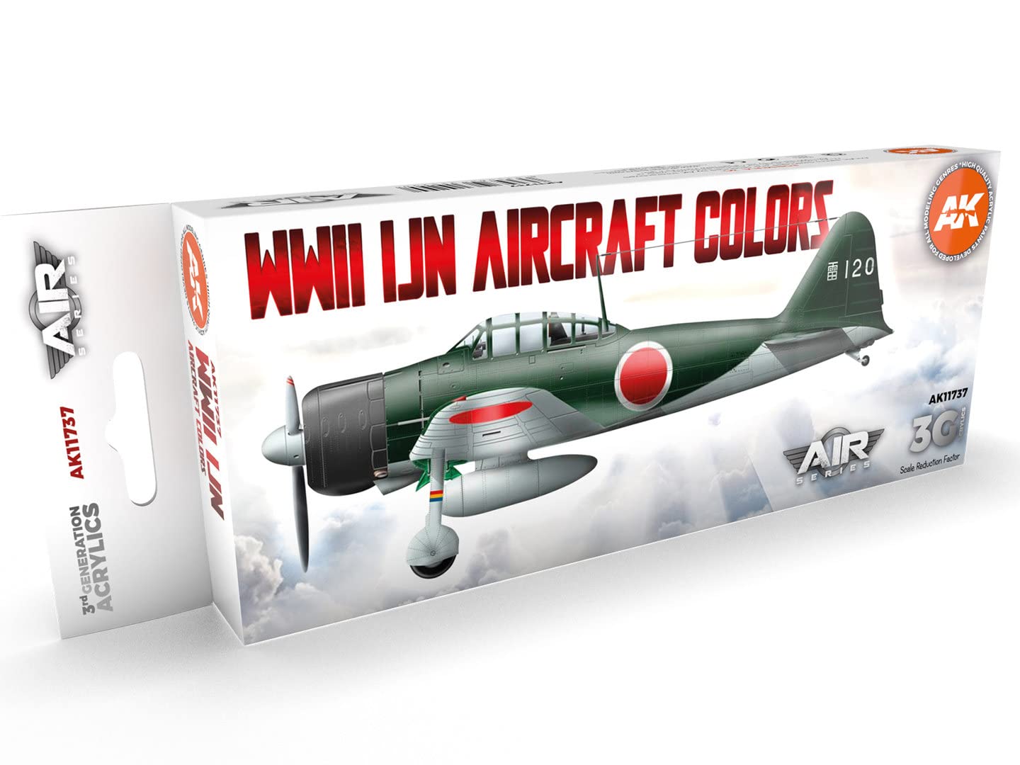 AK Acrylics 3Gen Aircraft Set AK11737 WWII IJN Aircraft Colors Set 3G (8x17ml)