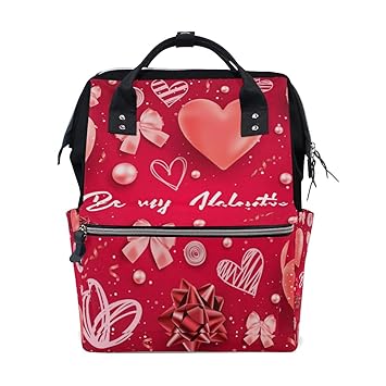Valentinstag Wickeltasche mit rotem Herzmotiv, für Mama, groß, Unisex