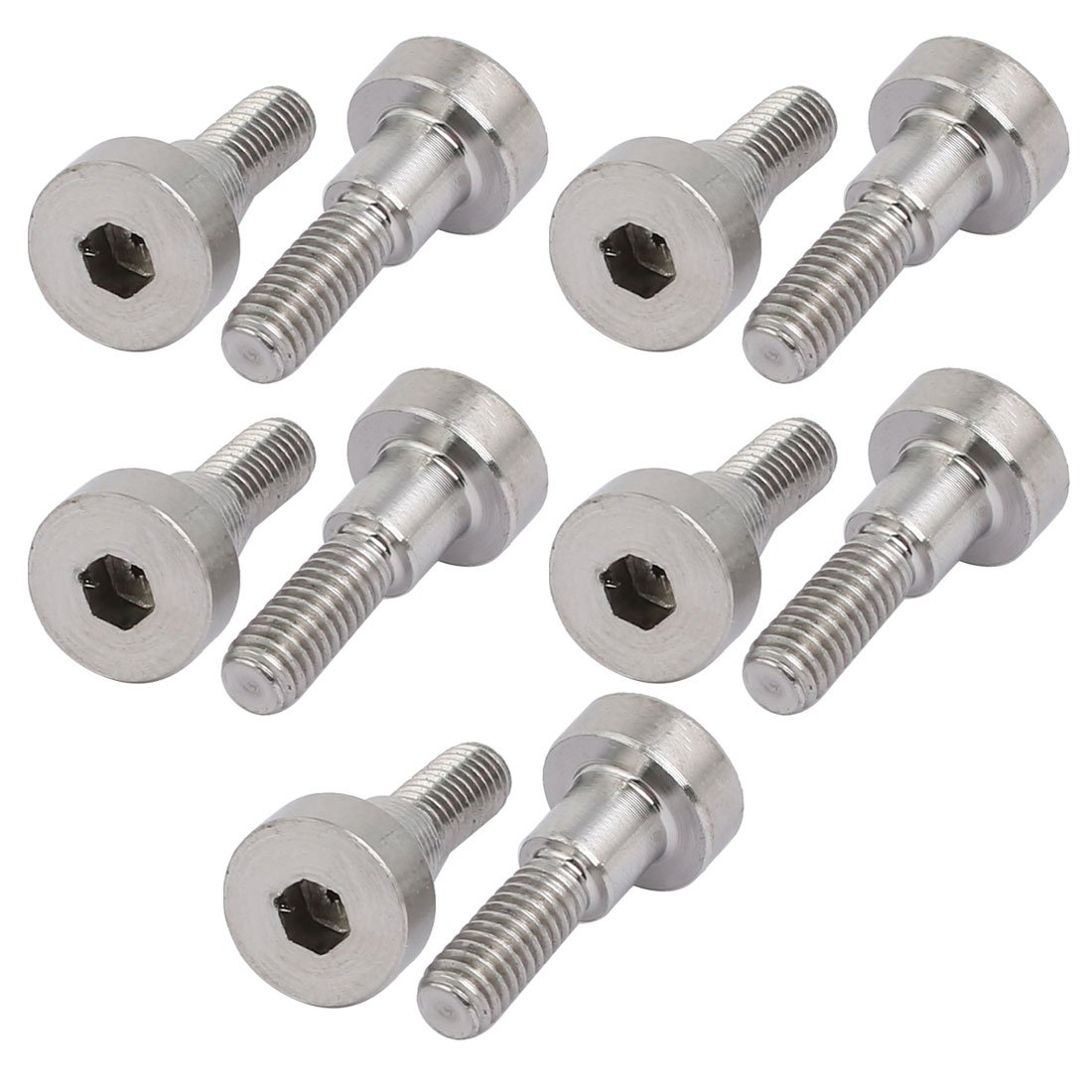 Sourcingmap 10pcs 304 Stainless Steel Hex Socket Shoulder Bolt 5mm Shoulder Dia 5mm Shoulder Length M4 Thread โ image 1