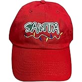 STITCHWORKS Santa Baseball Hat Adjustable Embroidered Dad Cap Christmas Hat Santa Hat Adult
