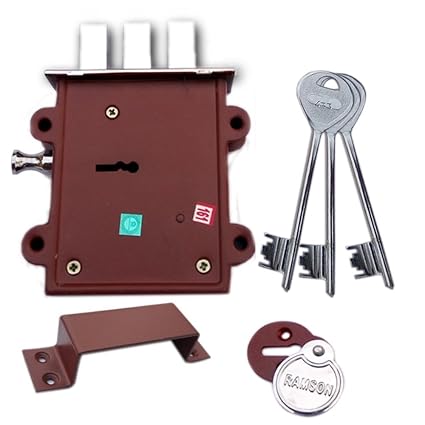 Ramson Dyna Queen 8 Levers 125 mm 3 Keys Double Chal Door Inter Lock with a Towerbolt (2 in One) Operated from Both Side of The Door.