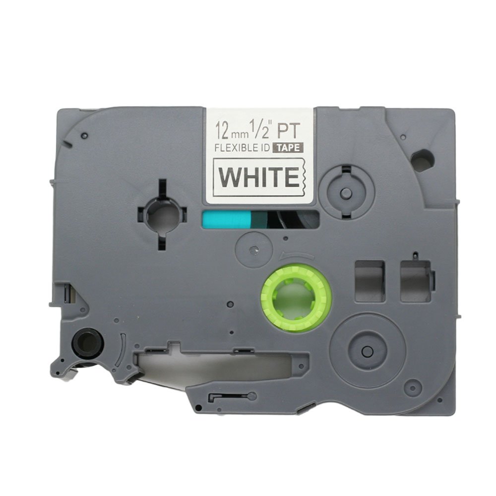 BROVACS 1 Pack Black on White Flexible Label Tape Compatible for Brother P-Touch TZ FX231 TZe FX231 12mm 1/2" OPA1423