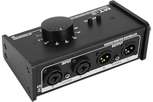 Big Knob Passive Monitor Controller With XLR and 3.5mm Interface, Large Volume Knob, Mute Control, Stereo Volume Control