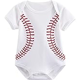 COSLAND Baby Boys' Cotton Sport Casual Bodysuit, Infant Short Sleeves Pattern Outfits, 0-18 Months